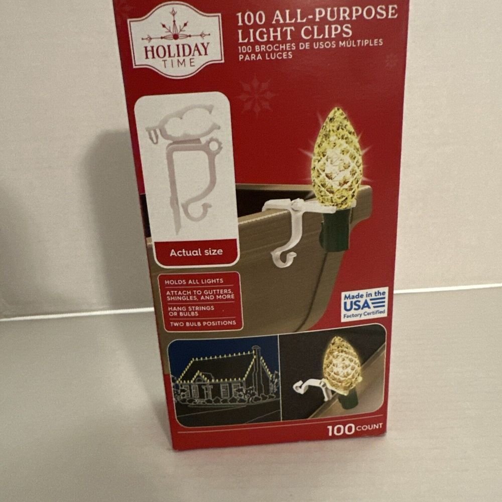 Holiday Time All-Purpose Light Clips, 100 Count